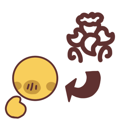 An emoji-yellow person pointing to themselves with an arrow pointing from a simplified narcissus flower to them